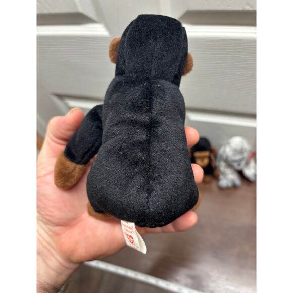 Set of 3 Ty Beanie Babies Virunga Congo Gorilla Silver Brown Monkey Plush NWT - Picture 3 of 8